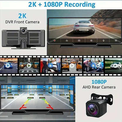 Carplay & Android Auto Car DVR Black Box 10.26 Inch Car Screen Dash Cam Camera Night Vision Video Recorder Car Assecories