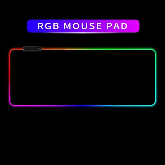 RGB Luminous Pure Black Mousepad Thickened Mouse Pad Large Table Pad Encrypted anti Skid Super Large Video Game Office
